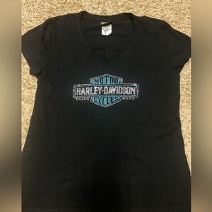 Harley Davidson v neck t-shirt size large